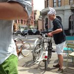 Bill Murray at Marlow & Sons in Williamsburg around July 31st. #BikeNYC